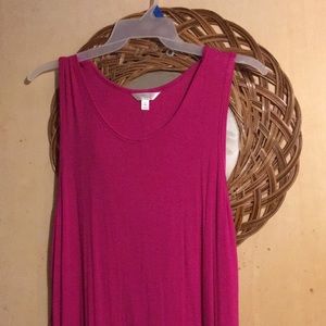 Pink sleeveless maxi dress with knot in bottom